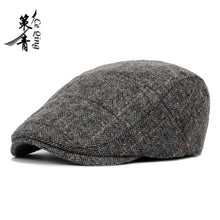 Load image into Gallery viewer, NEW 2019 Autumn And Winter Hat Men's Elderly Cricket-Cap Progress Mao England Classic Plaid Woolen Beret Hat