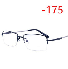 Load image into Gallery viewer, Half Frame Square Myopia Glasses With Degree Ultralight Metal Business Men's Diopter Glasses  -100 -125 -150 -175 -200 To -600