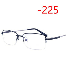 Load image into Gallery viewer, Half Frame Square Myopia Glasses With Degree Ultralight Metal Business Men's Diopter Glasses  -100 -125 -150 -175 -200 To -600