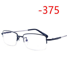 Load image into Gallery viewer, Half Frame Square Myopia Glasses With Degree Ultralight Metal Business Men's Diopter Glasses  -100 -125 -150 -175 -200 To -600