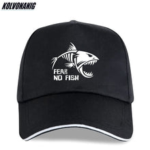 Load image into Gallery viewer, Summer Sunshade Visors Sandwich Men's Cap Skeleton Fish-Bones Fear NO Fish Fishing Print Baseball Caps Cotton Adjustable Sun Hat