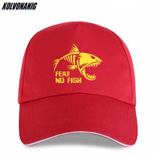 Load image into Gallery viewer, Summer Sunshade Visors Sandwich Men's Cap Skeleton Fish-Bones Fear NO Fish Fishing Print Baseball Caps Cotton Adjustable Sun Hat