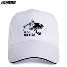 Load image into Gallery viewer, Summer Sunshade Visors Sandwich Men's Cap Skeleton Fish-Bones Fear NO Fish Fishing Print Baseball Caps Cotton Adjustable Sun Hat