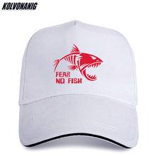 Load image into Gallery viewer, Summer Sunshade Visors Sandwich Men's Cap Skeleton Fish-Bones Fear NO Fish Fishing Print Baseball Caps Cotton Adjustable Sun Hat