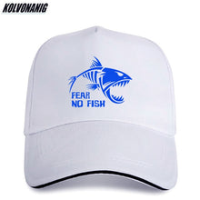 Load image into Gallery viewer, Summer Sunshade Visors Sandwich Men's Cap Skeleton Fish-Bones Fear NO Fish Fishing Print Baseball Caps Cotton Adjustable Sun Hat