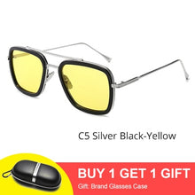 Load image into Gallery viewer, Tony Stark Sunglasses Men Vintage Retro Men's Glasses Iron Man 3 Sunglases Yellow Red Sun Glass 2019 Shades Men oculos W66218