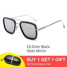 Load image into Gallery viewer, Tony Stark Sunglasses Men Vintage Retro Men's Glasses Iron Man 3 Sunglases Yellow Red Sun Glass 2019 Shades Men oculos W66218