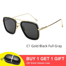 Load image into Gallery viewer, Tony Stark Sunglasses Men Vintage Retro Men's Glasses Iron Man 3 Sunglases Yellow Red Sun Glass 2019 Shades Men oculos W66218