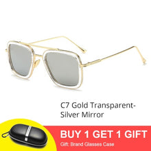 Load image into Gallery viewer, Tony Stark Sunglasses Men Vintage Retro Men's Glasses Iron Man 3 Sunglases Yellow Red Sun Glass 2019 Shades Men oculos W66218