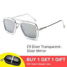 Load image into Gallery viewer, Tony Stark Sunglasses Men Vintage Retro Men's Glasses Iron Man 3 Sunglases Yellow Red Sun Glass 2019 Shades Men oculos W66218