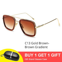 Load image into Gallery viewer, Tony Stark Sunglasses Men Vintage Retro Men's Glasses Iron Man 3 Sunglases Yellow Red Sun Glass 2019 Shades Men oculos W66218
