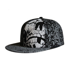 Load image into Gallery viewer, Full close hip hop skull cap whole closure women men's leisure flat brim bill hip hop baseball cap fitted snapback hat