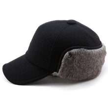 Load image into Gallery viewer, FANCET Men's Baseball Cap Winter Warm Earflap Dad Hats Wool Faux Fur Russia Hats Casquette Gorro Fitted Earmuff Protection 67134