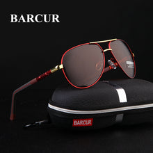 Load image into Gallery viewer, BARCUR Aluminum Magnesium Men's Sunglasses Men Polarized Coating Mirror Glasses oculos Male Eyewear Accessories For Men